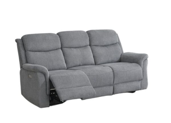 Faringdon Electric 3 Seater Recliner Sofa Grey Fabric Upholstery to buy online UK and Ireland delivery or visit The Urban Company Newry