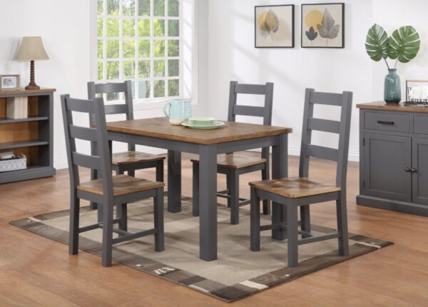 Glenmore 1200mm Dining Table and 4 Chairs Set Solid Pine to buy online UK and Ireland delivery or visit Urban Home Newry