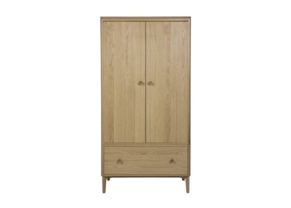 Hadley 2 Door Wardrobe Solid Oak to buy online UK and Ireland delivery or visit The Urban Company Newry - front profile