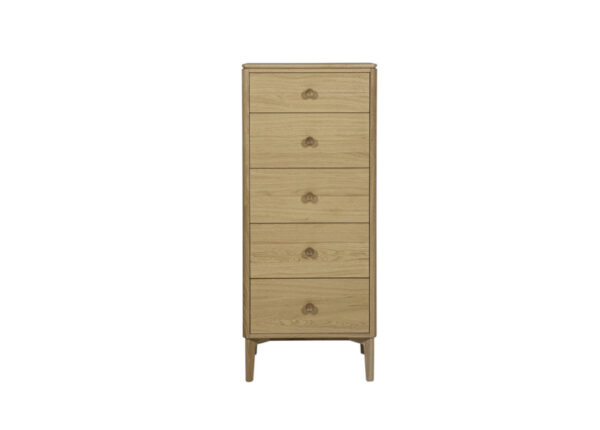 Hadley 5 Drawer Tallboy Chest of Drawers Solid Oak to buy online UK and Ireland delivery or visit The Urban Company Newry