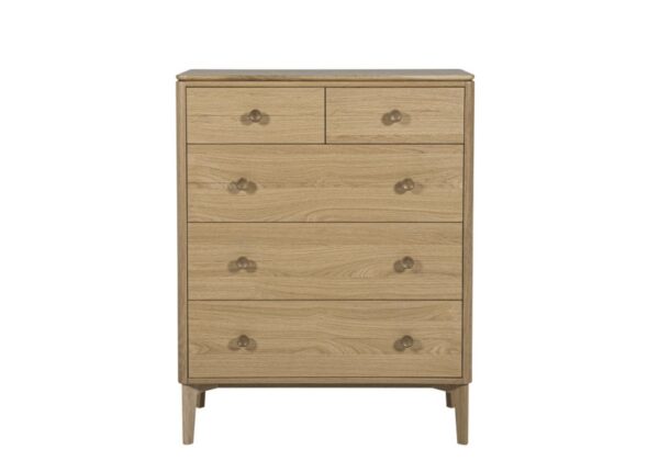 Hadley Chest of Drawers 5 Drawer 2 over 3 Solid Oak to buy online UK and Ireland delivery or visit The Urban Company Newry