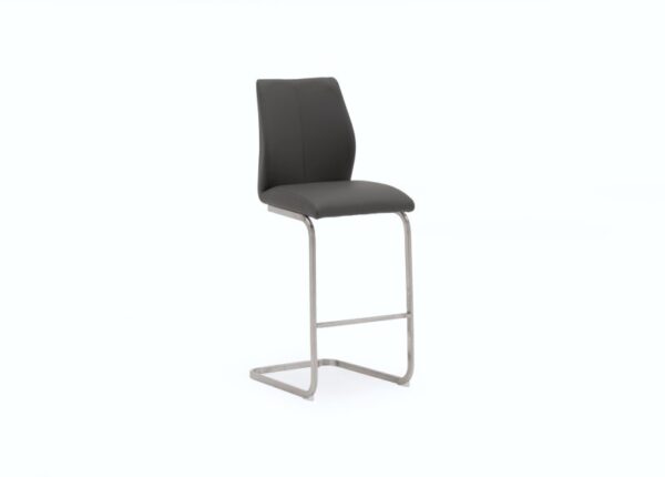 Irma Bar Stool in Grey Faux Leather Upholstery to buy online UK and Ireland delivery or visit Urban Home Newry