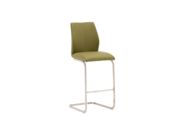 Irma Bar Stool in Olive Green Faux Leather Upholstery to buy online UK and Ireland delivery or visit Urban Home Newry