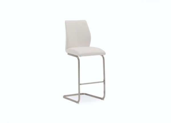 Irma Bar Stool in White Faux Leather Upholstery to buy online UK and Ireland delivery or visit Urban Home Newry