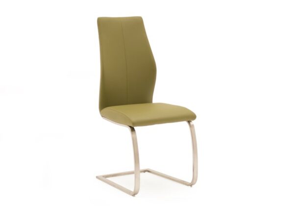 Irma Dining Chair in Olive Green Faux Leather Upholstery to buy online UK and Ireland delivery or visit The Urban Company Newry