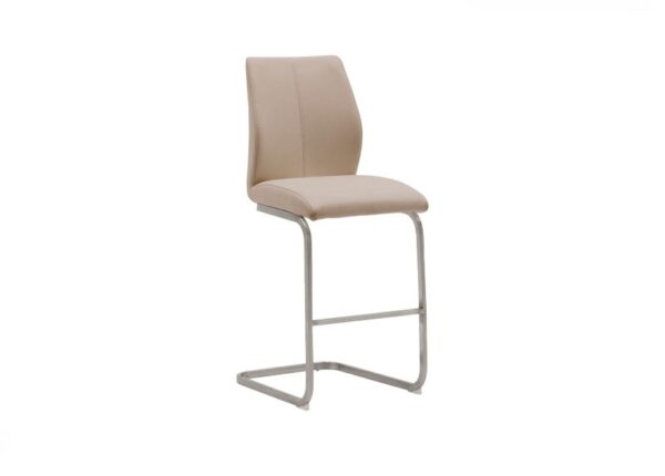 Irma Kitchen Counter Stool in Taupe Faux Leather Upholstery to buy online UK and Ireland delivery or visit Urban Home Newry