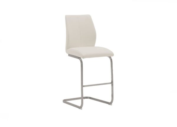 Irma Kitchen Counter Stool in White Faux Leather Upholstery to buy online UK and Ireland delivery or visit Urban Home Newry