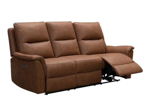 Kansas Electric 3 Seater Recliner Sofa in Tan Upholstery to buy online UK and Ireland delivery or visit The Urban Company Newry