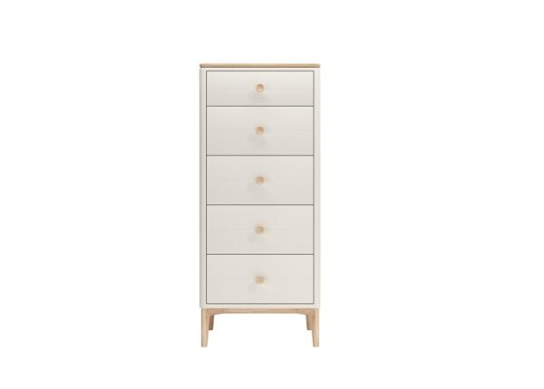 Marlow 5 Drawer Tallboy Chest of Drawers White Oak to buy online UK and Ireland delivery or visit The Urban Company Newry