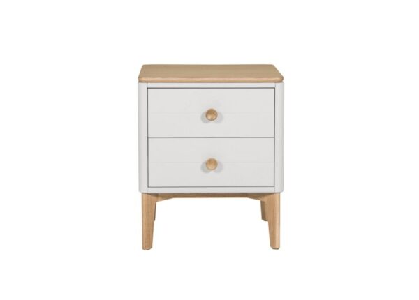 Marlow Bedside table 2 Drawers White Oak to buy online UK and Ireland delivery or visit The Urban Company Newry