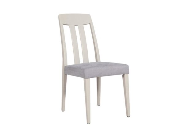 Marlow Dining Chair White Oak Slats Cashmere Grey Upholstery to buy online UK and Ireland delivery or visit The Urban Company Newry