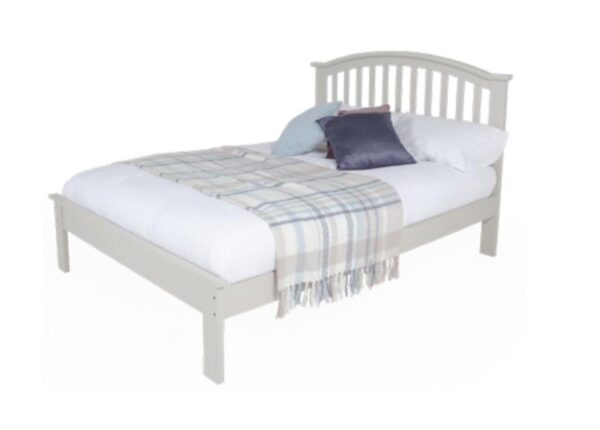 Mila Curved Double Bed Frame Wooden in Taupe Finish to buy online UK and Ireland delivery or visit The Urban Company Newry