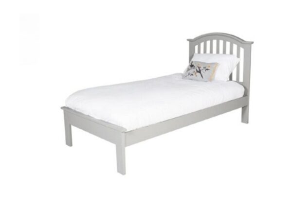 Mila Curved Single Bed Frame Wooden in Taupe Finish to buy online UK and Ireland delivery or visit Urban Home Newry