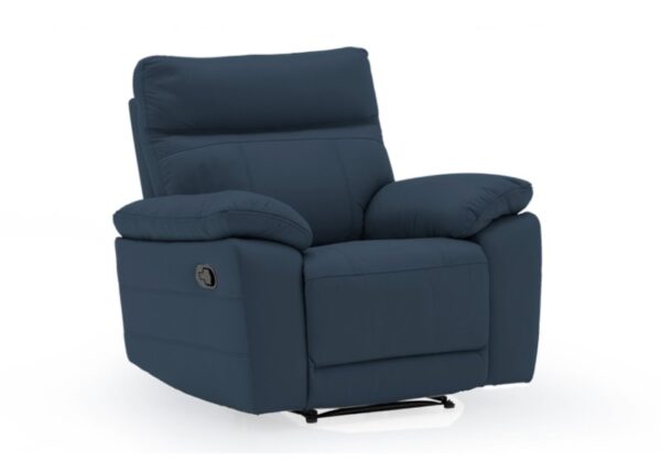 Positano 1 seater reclining armchair in Indigo Blue Leather to buy online UK & IRE delivery or visit The Urban Company Newry