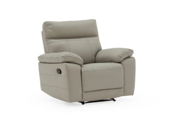 Positano 1 seater reclining armchair in Light Grey Leather to buy online UK & IRE delivery or visit The Urban Company Newry