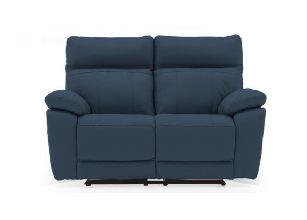 Positano 2 seater reclining sofa in Indigo Blue Leather to buy online UK & IRE delivery or visit The Urban Company Newry