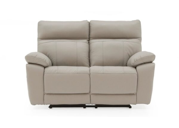 Positano 2 seater reclining sofa in Light Grey Leather to buy online UK & IRE delivery or visit The Urban Company Newry