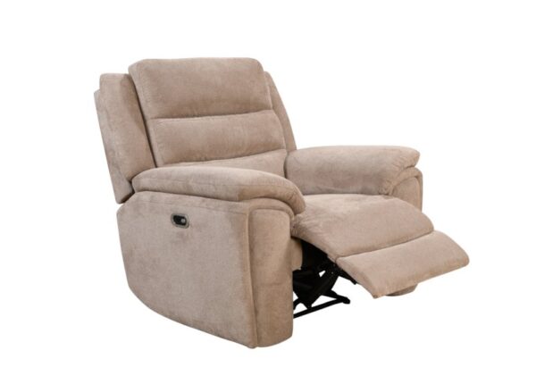 Reese Electric 1 Seater Recliner Chair Biscuit Brown Fabric Upholstery to buy online UK and Ireland delivery or visit The Urban Company Newry