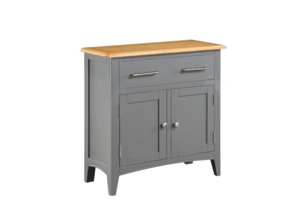 Rossmore Compact Sideboard 2 Door Solid Oak in Slate Grey to buy online UK and Ireland delivery or visit Urban Home Newry