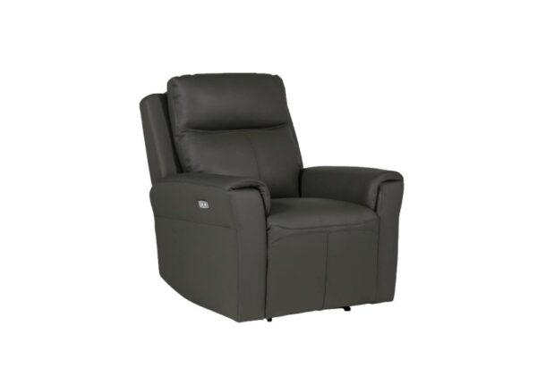 Russo Electric 1 Seater Recliner Chair Ash Grey Leather Upholstery to buy online UK and Ireland delivery or visit The Urban Company Newry