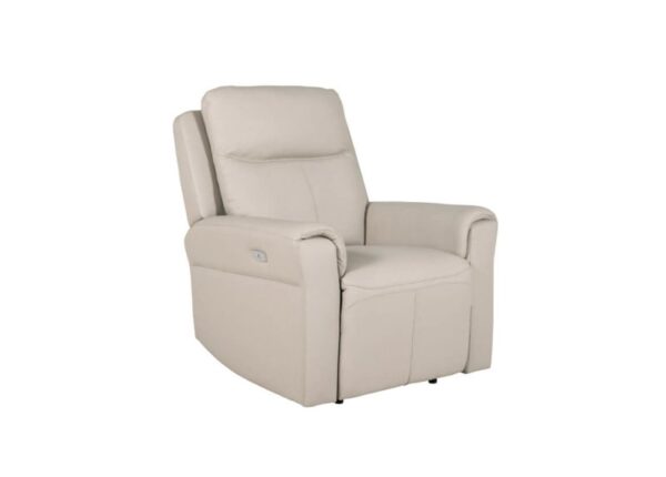 Russo Electric 1 Seater Recliner Chair Clay White Leather Upholstery to buy online UK and Ireland delivery or visit The Urban Company Newry