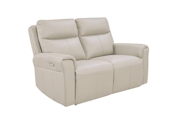 Russo Electric 2 Seater Recliner Sofa Clay White Leather Upholstery to buy online UK and Ireland delivery or visit The Urban Company Newry