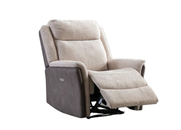 Treyton Electric 1 Seater Recliner Armchair Beige Fabric Upholstery to buy online UK and Ireland delivery or visit Urban Home Newry