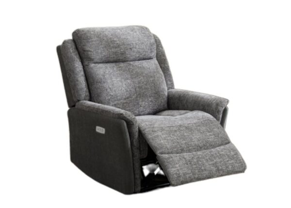 Treyton Electric 1 Seater Recliner Armchair Grey Fabric Upholstery to buy online UK and Ireland delivery or visit Urban Home Newry