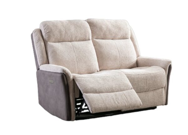 Treyton Electric 2 Seater Recliner Sofa Beige Fabric Upholstery to buy online UK and Ireland delivery or visit Urban Home Newry