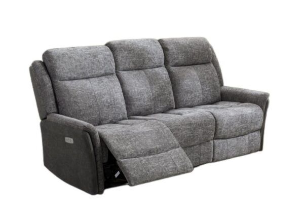 Treyton Electric 3 Seater Recliner Sofa Grey Fabric Upholstery to buy online UK and Ireland delivery or visit The Urban Company Newry