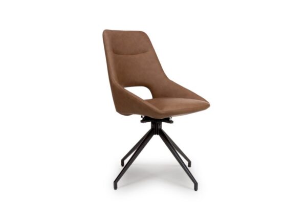 Ace Swivel Dining Chair Tan Easy Clean PU fabric to buy online UK and Ireland delivery or visit The Urban Company Newry