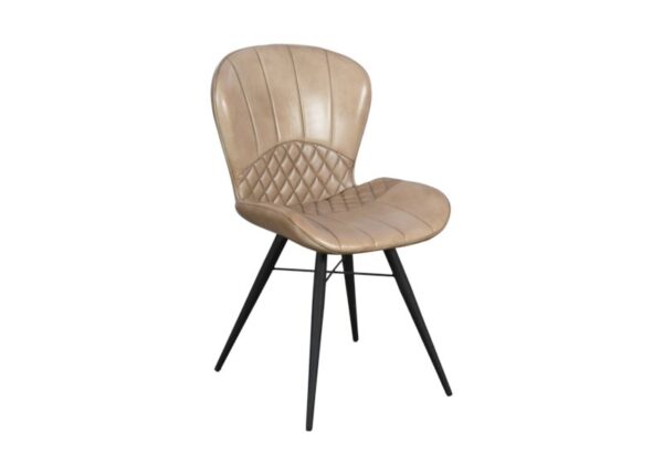 Amory Dining Chair Real Leather Beige Upholstery at The Urban Company Newry