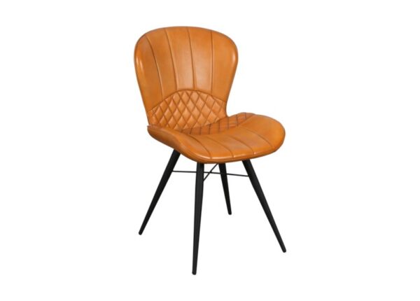 Amory Dining Chair Real Leather Mustard Upholstery at The Urban Company Newry