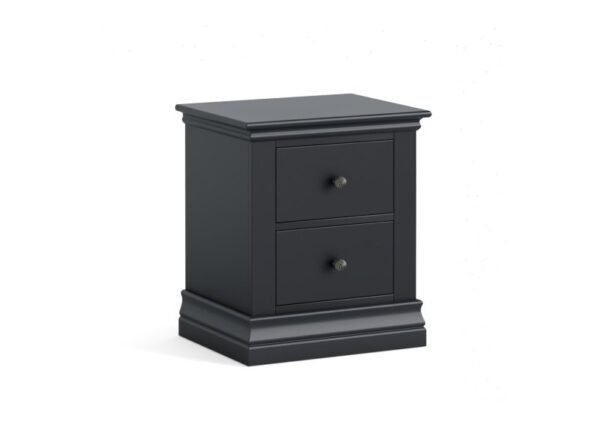 Bordeaux Bedside Locker Charcoal Painted Pine 2 Drawer at The Urban Company Newry