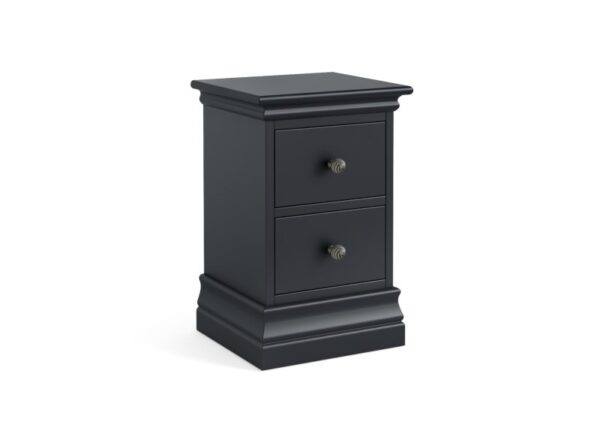 Bordeaux Bedside Locker Charcoal Painted Pine Slim 2 Drawer at The Urban Company Newry