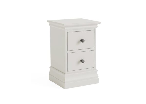 Bordeaux Bedside Locker Cotton Painted Pine Slim 2 Drawer at The Urban Company Newry