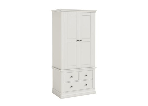 Bordeaux Gents Double Wardrobe with 3 Drawers Cotton Painted Pine at Urban Home Newry