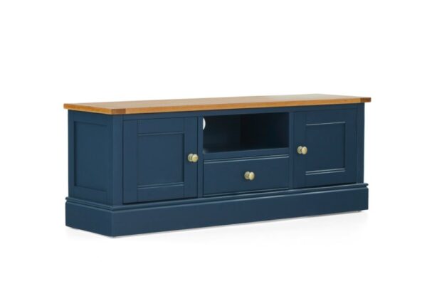 Chichester Large TV Unit Oak Top 2 Cupboard and 1 Drawer Storage at Urban Home Newry angle view