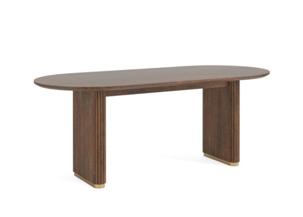 Harvard Oval Dining Table 1800mm Coffee Brown Mango Wood Leg Base and Table Top at The Urban Company Newry