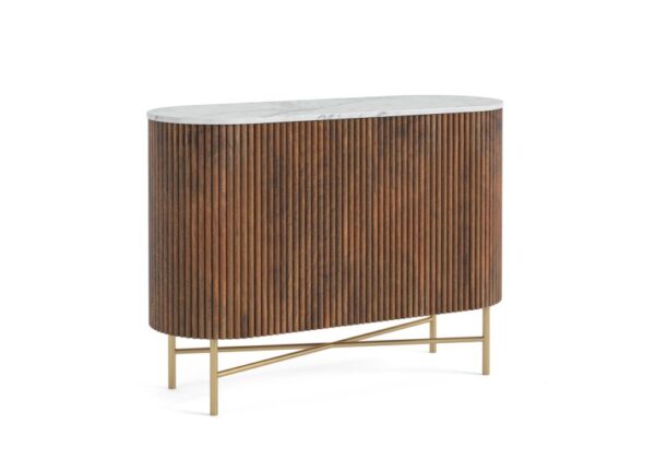 Harvard Small Sideboard Coffee Brown Mango Wood Marble Top at The Urban Company Newry