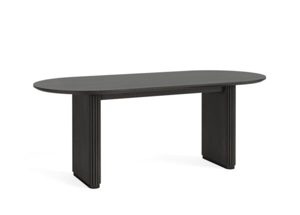 Lucas Oval Dining Table 2000mm Solid Black Mango Wood at The Urban Company Newry