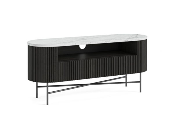 Lucas Small TV Unit Black Mango Wood Marble Top at Urban Home Newry 2