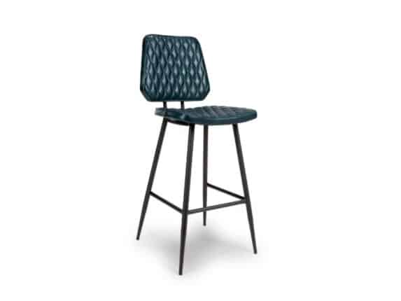 Austin Bar Stool Blue Leather Upholstery to buy online UK and Ireland delivery or visit The Urban Company Newry