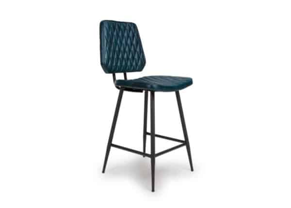 Austin Counter Stool Blue Leather Upholstery to buy online UK and Ireland delivery or visit The Urban Company Newry