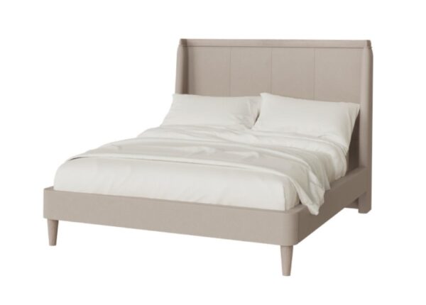 Zahra King Size Bed Frame Cream Fabric Upholstery at The Urban Company Newry - UK and Ireland delivery