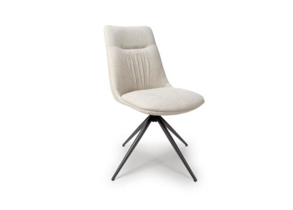 Boden Dining Chair Natural White Easy Clean Fabric on Swivel Base at The Urban Company Newry UK and Ireland delivery