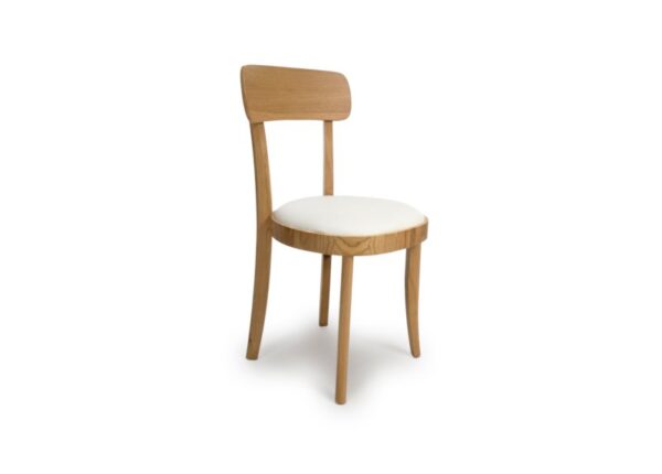 Vermont Dining Chair Natural Oak Finish with Cream Padded Textured PVC Seat at The Urban Company Newry UK and Ireland delivery