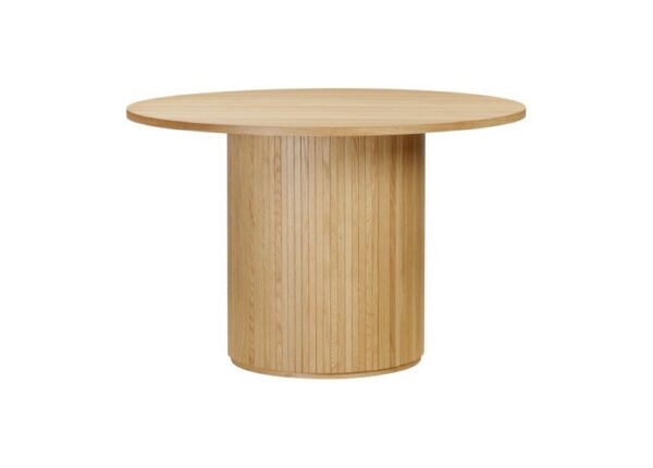 Vermont Round Oak Dining Table Modern Design Panelled Pedestal Base at The Urban Company Newry UK and Ireland Delivery-new