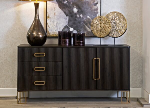 Brando Large Sideboard Dark Wood Contemporary Design 2 Door 3 Drawer at The Urban Company Newry Uk and Ireland delivery