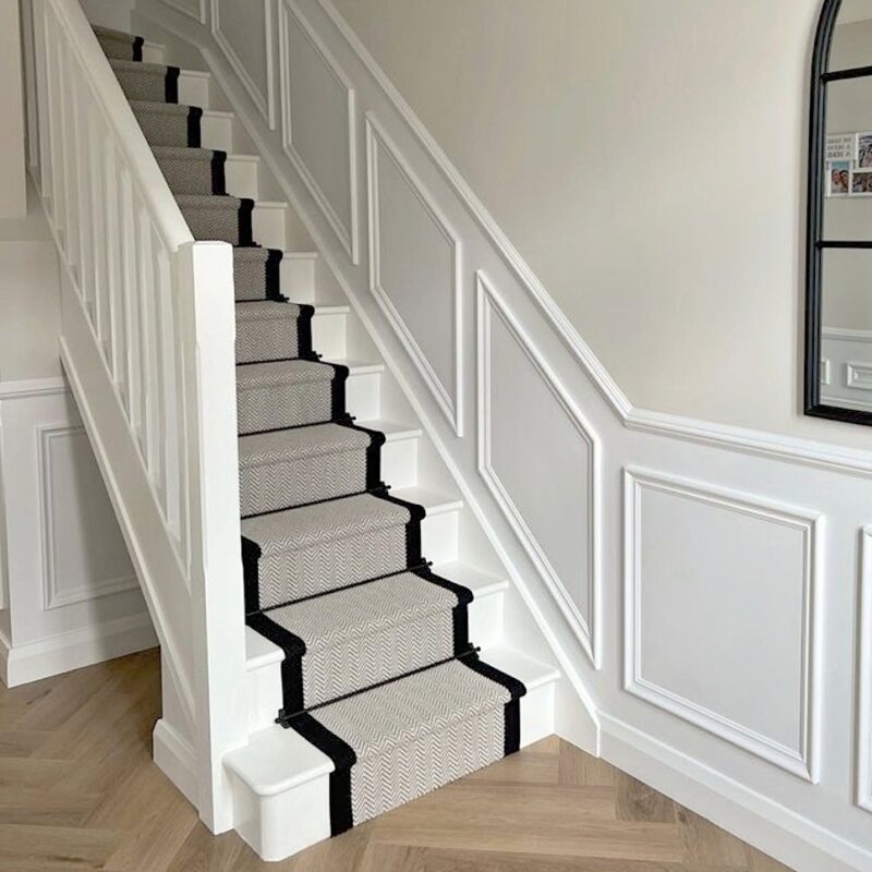 Manhattan Stair Runner - classic herringbone carpet with black border at The Urban Company Newry